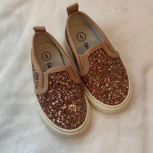 Cat & Jack Glittery Pink Slip-On Sneakers